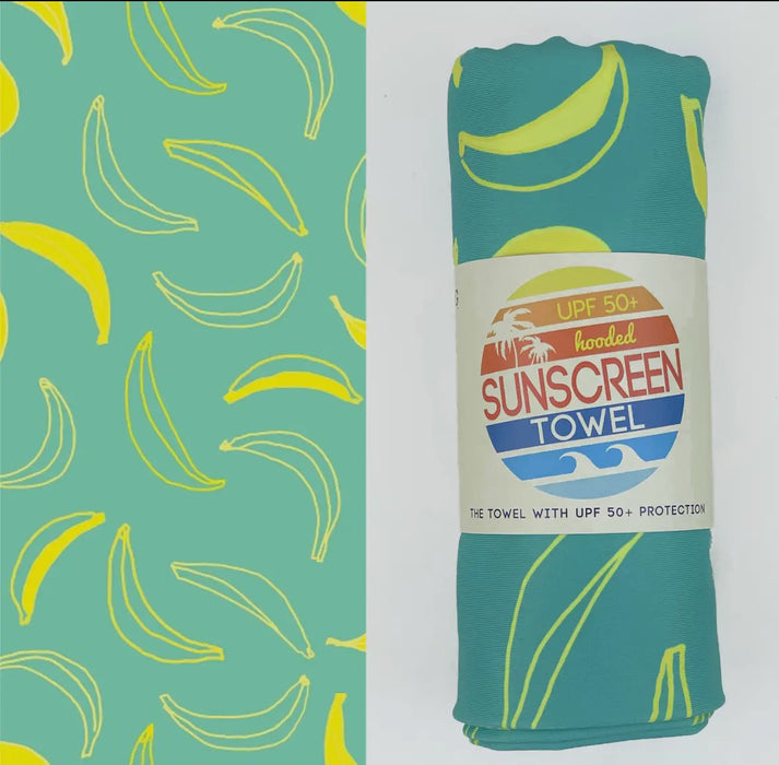 Kids UPF50 Hooded Sunscreen Towel (Banana)