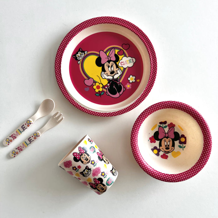 Disney Bamboo Dinnerware Set 5pcs(Smile Minnie)