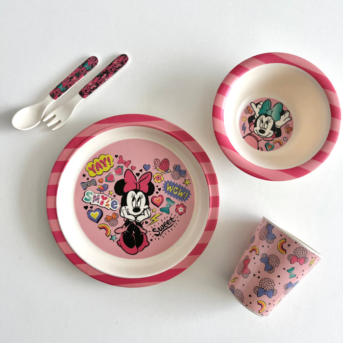 Disney Bamboo Dinnerware Set 5pcs(Minnie Yay)