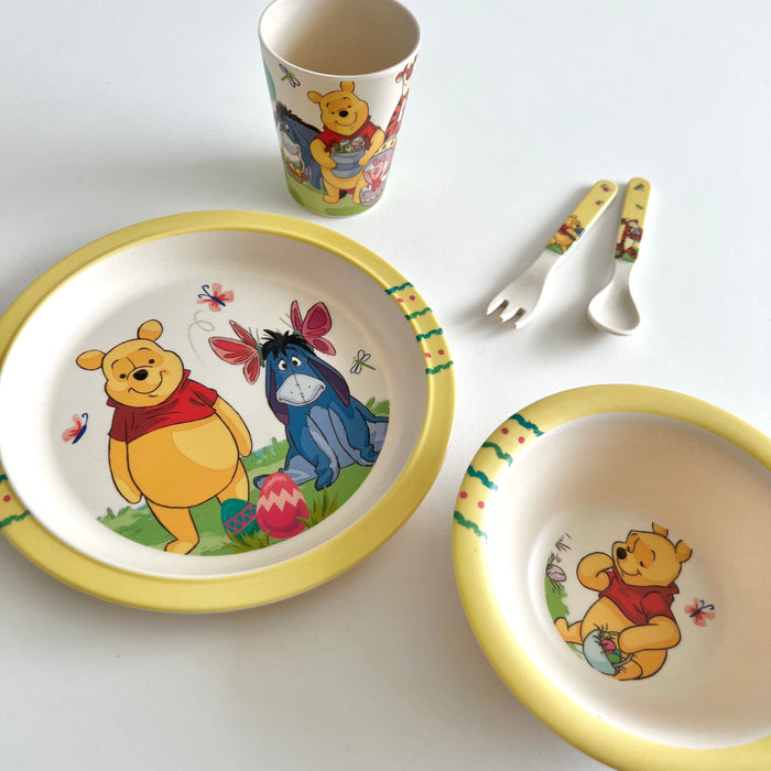 Disney Bamboo Dinnerware Set  5pcs(Winnie the Pooh Spring Time Fun)