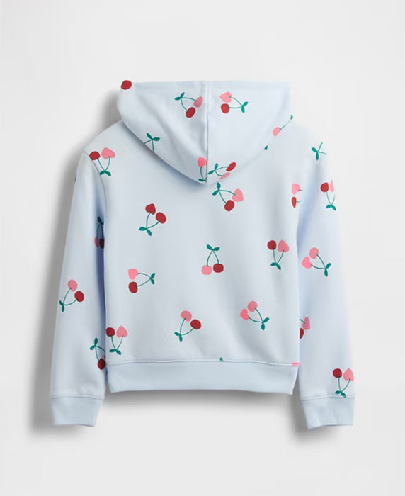 걸스 기모 릴렉스 핏 후디 (체리블루)