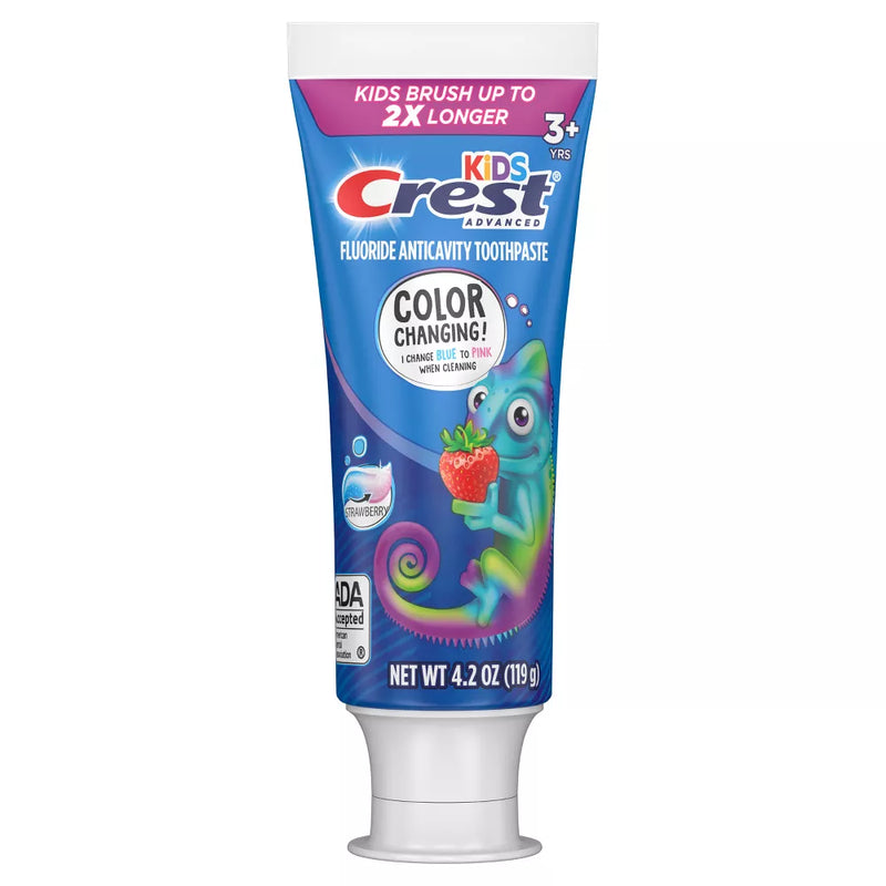 크레스트 키즈 컬러 체인지 치약 - 딸기맛 (4묶음)