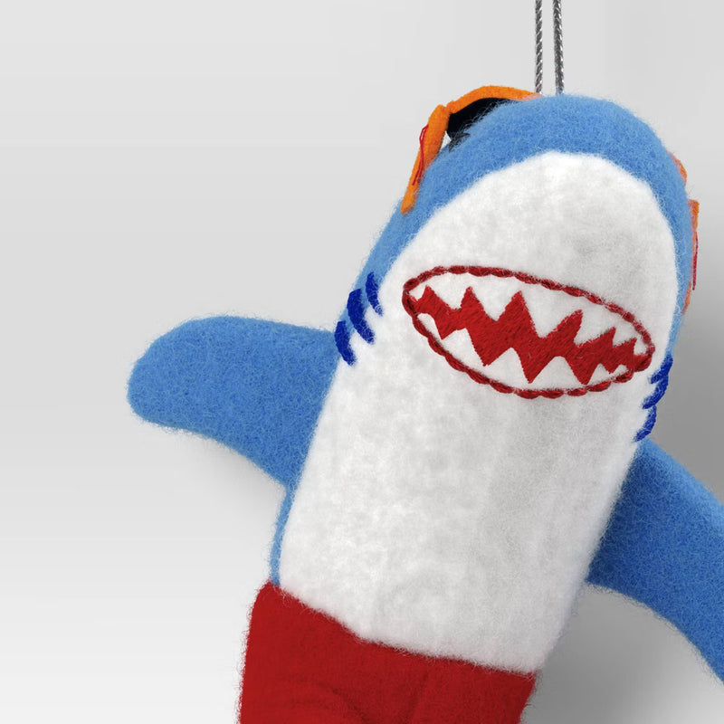 Shark with Surf Board Ornament