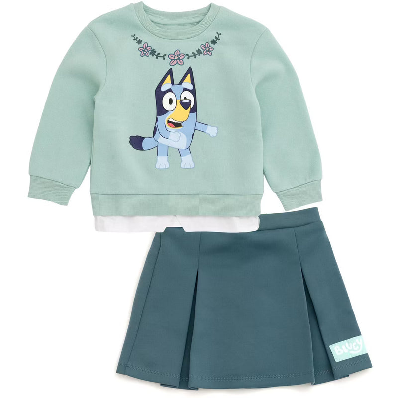 Bluey Little Girls Fleece and Skorts Set
