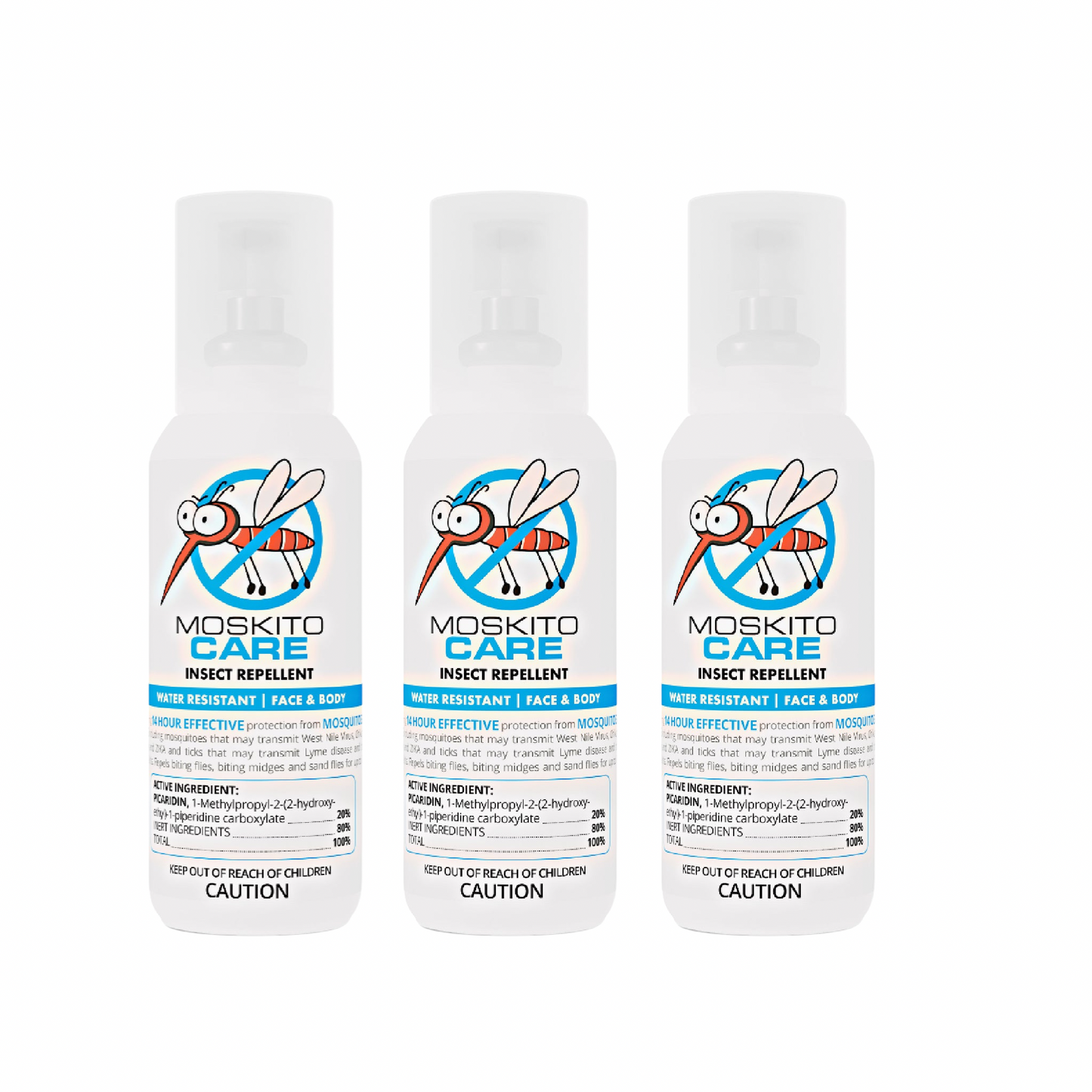 3 x 3.38 oz (100ml) Moskinto Insect Repellent