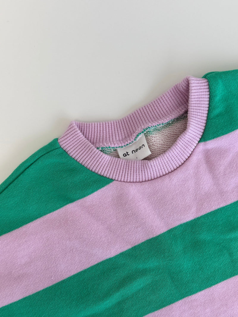 French Terry Cotton Stripe Baby Jumpsuit