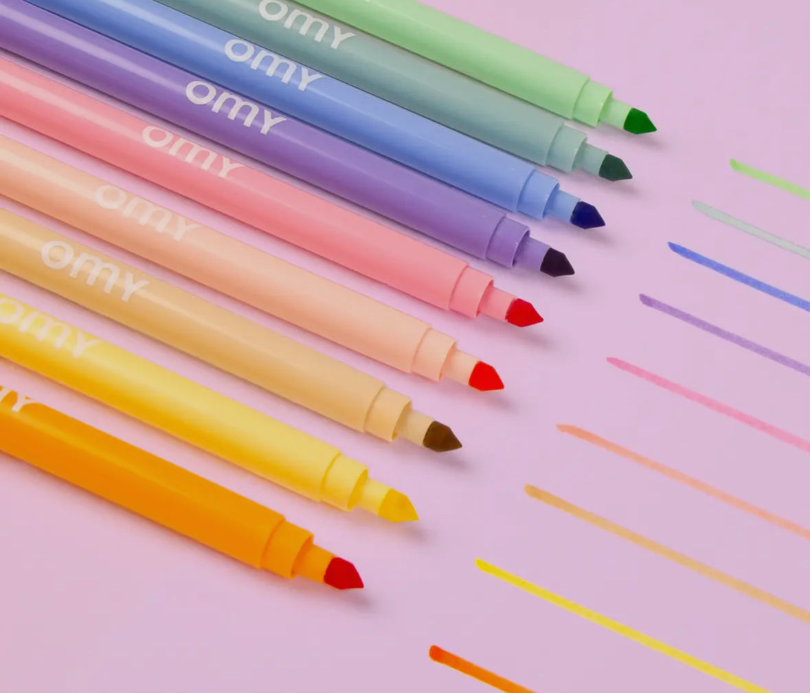 9 Pastel Markers Set