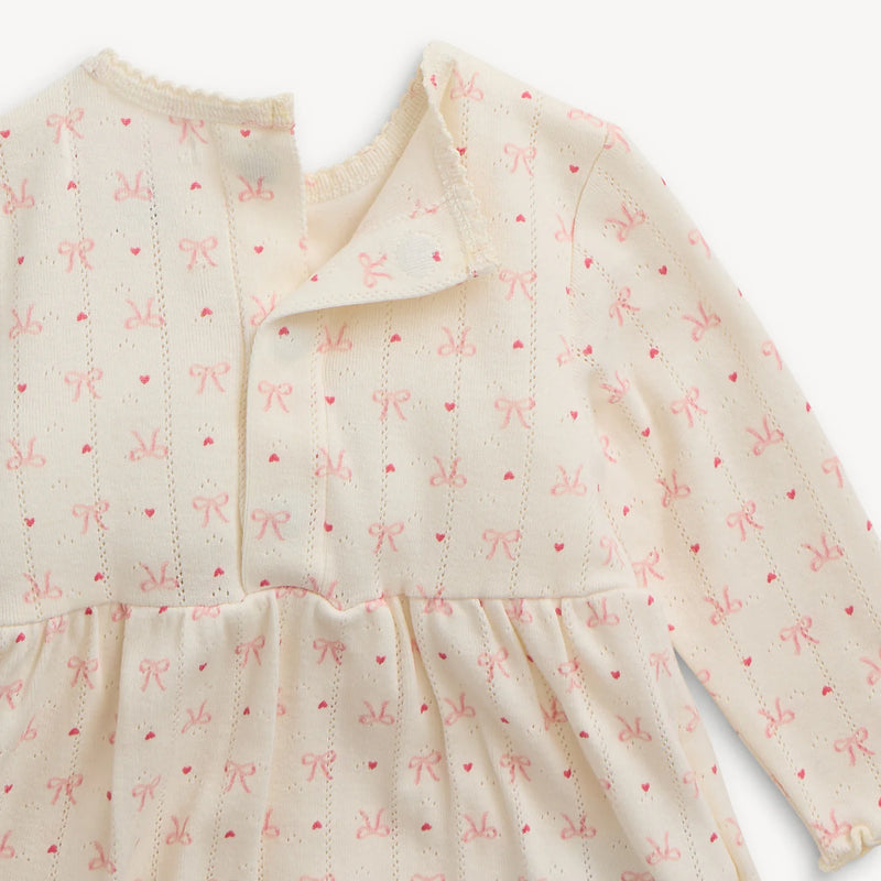 Heart & Bow Magnetic Pointelle Bodysuit Dress