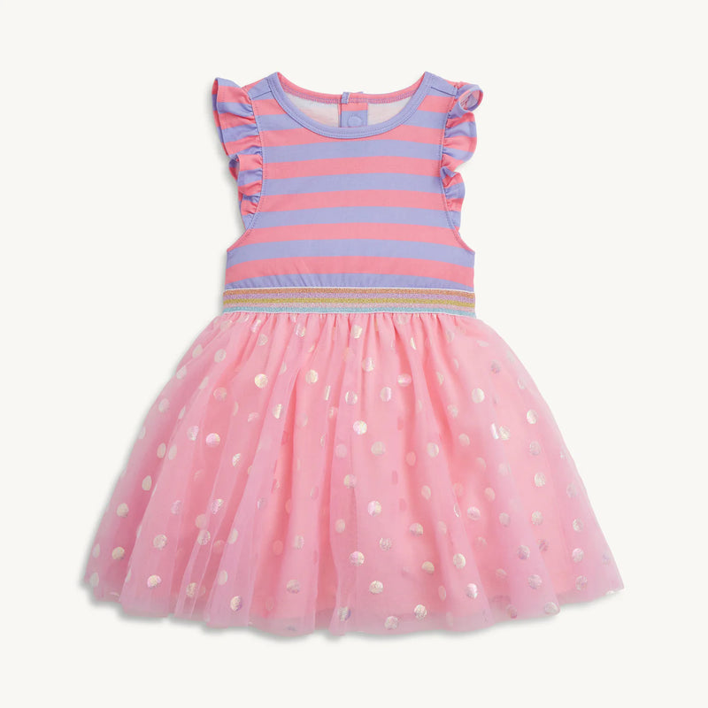 Shell Pink Stripe Magnetic Tutu Dress