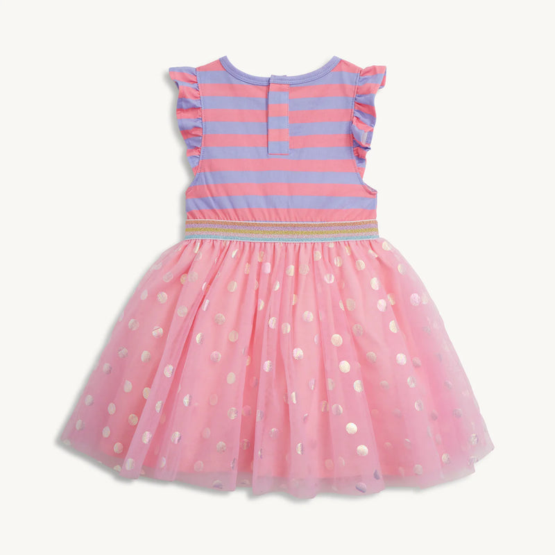 Shell Pink Stripe Magnetic Tutu Dress