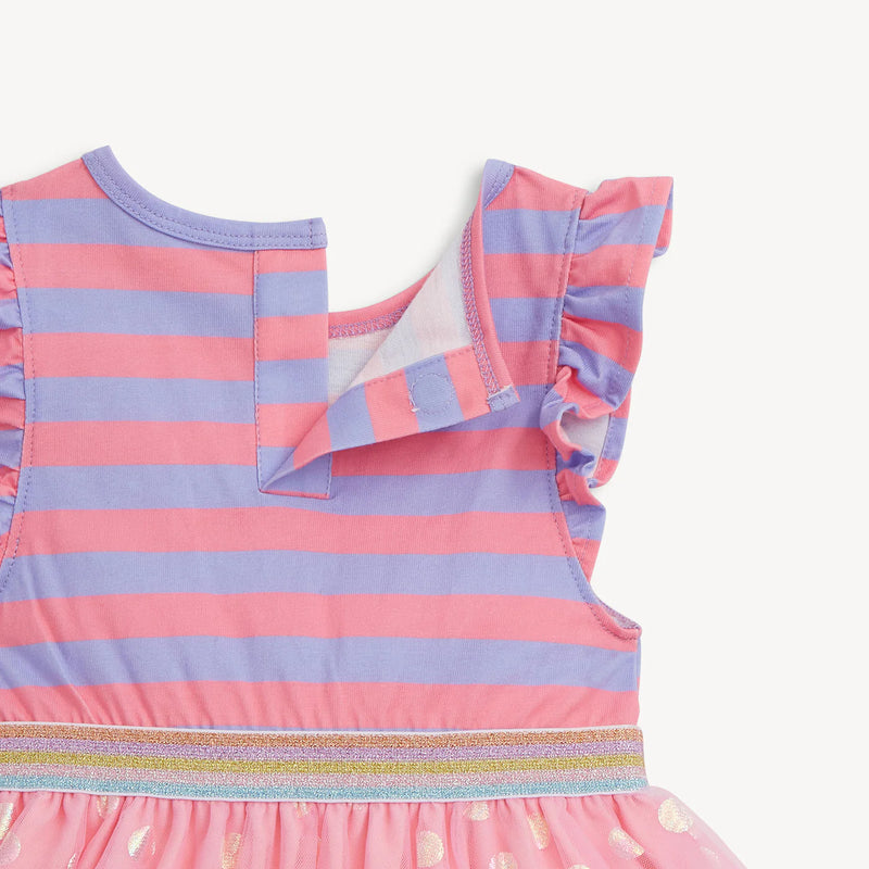 Shell Pink Stripe Magnetic Tutu Dress