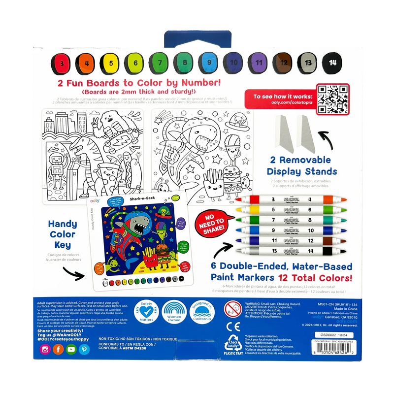 Colortopia Color By Number Paint Marker Kit - Epic Adventure