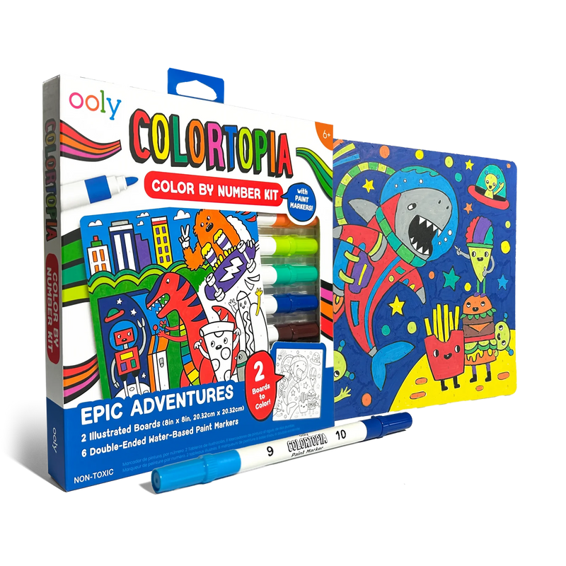 Colortopia Color By Number Paint Marker Kit - Epic Adventure