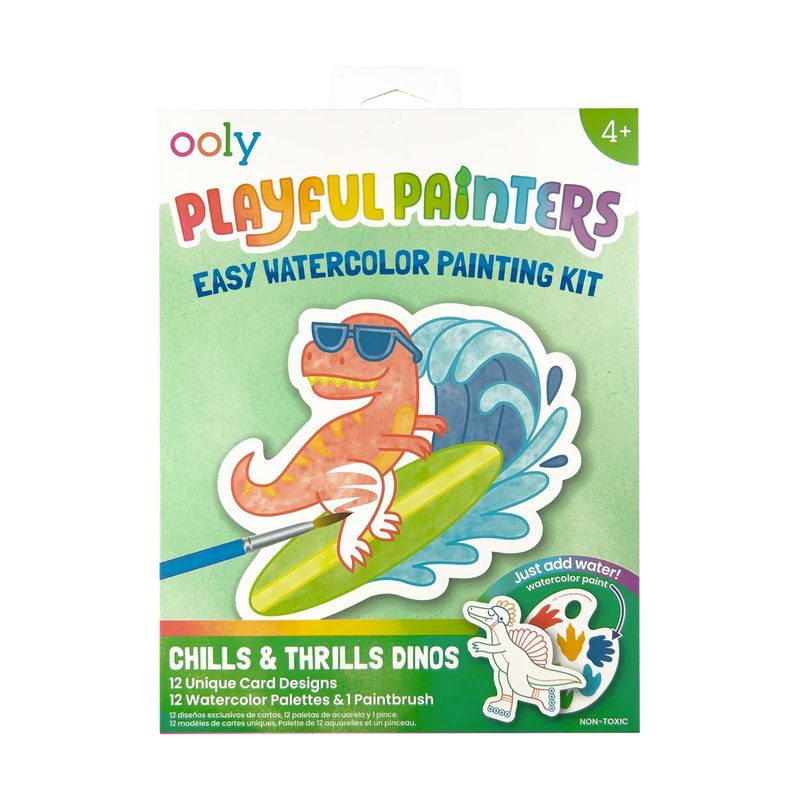 Easy Watercolor Painting Kit (Dinos)