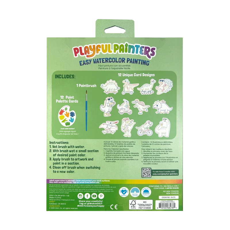 Easy Watercolor Painting Kit (Dinos)