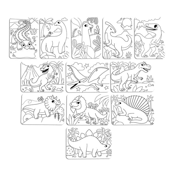 Hidden Pattern Coloring Cards – Dino Tales