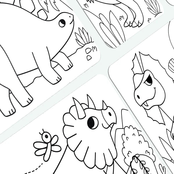 Hidden Pattern Coloring Cards – Dino Tales