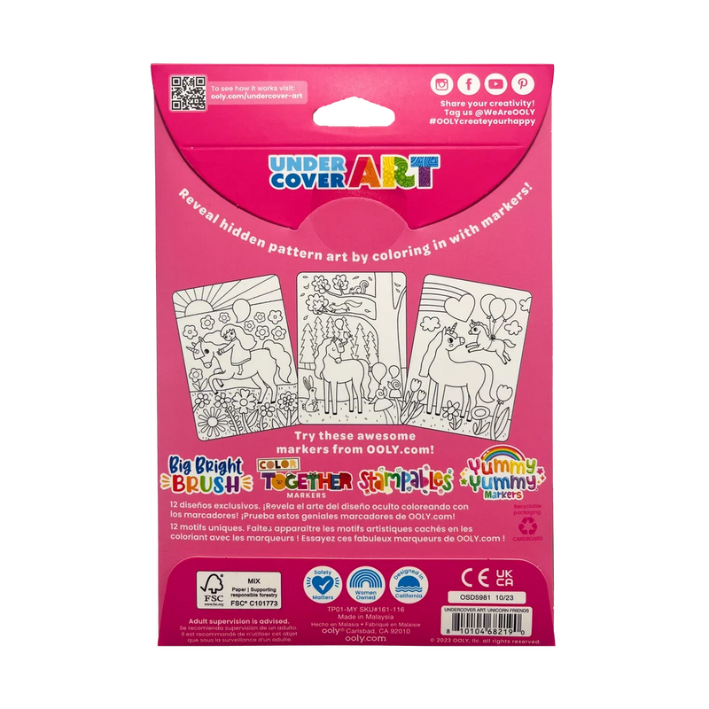 Hidden Pattern Coloring Cards – Unicorn Friends (12 Cards)