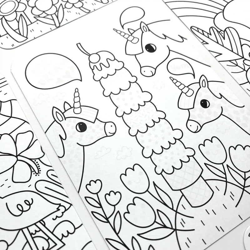 Hidden Pattern Coloring Cards – Unicorn Friends (12 Cards)