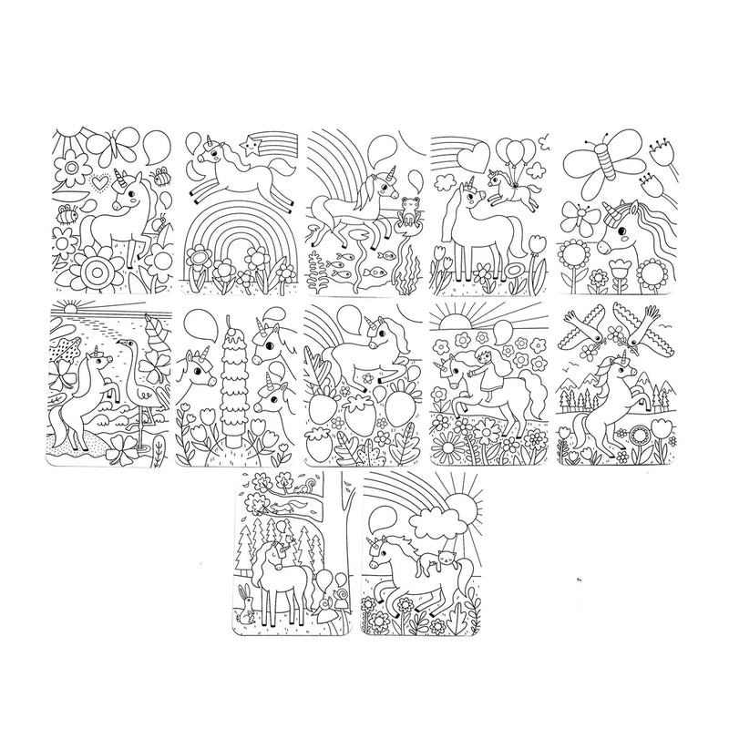 Hidden Pattern Coloring Cards – Unicorn Friends (12 Cards)