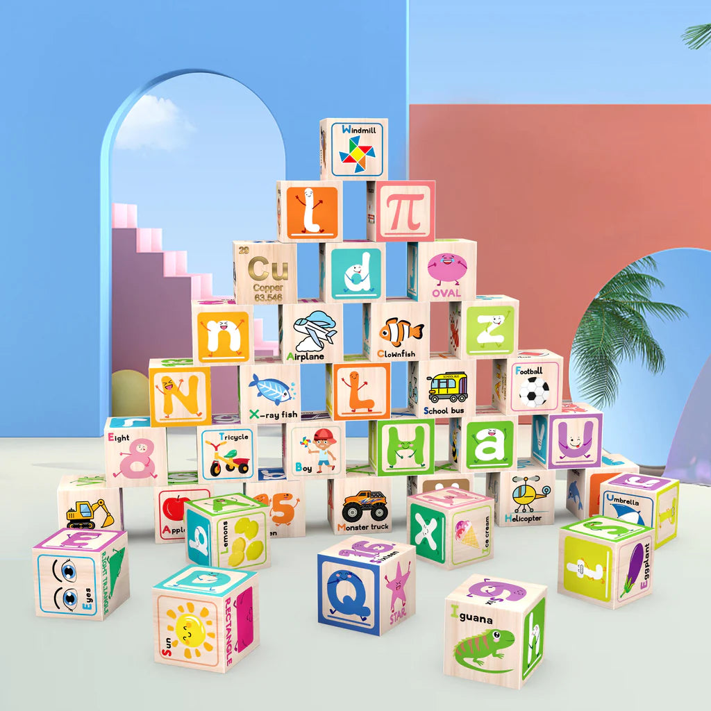 Magnetic 1" Cubes Alphabet & Numbers  - 36 Pcs