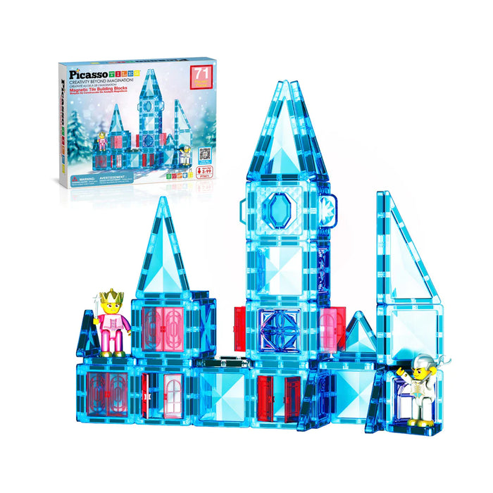 Mini Magnet Tile Themed Winter Ice Building Blocks - 71pcs