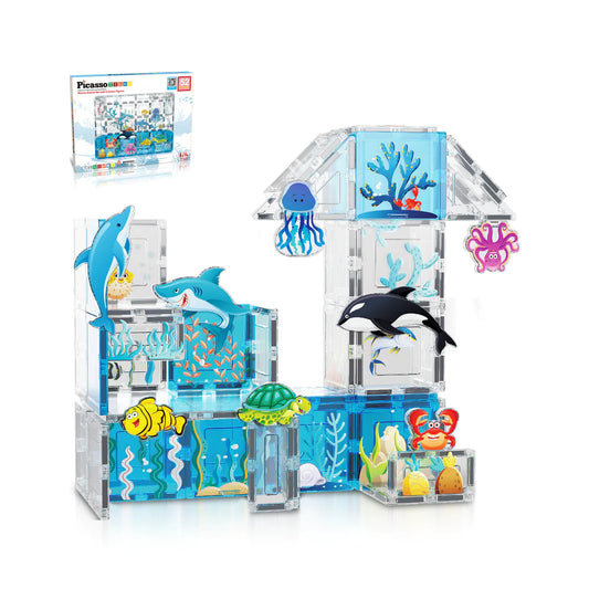 Magnetic Blocks Aquarium Marine Theme Set (52pcs)