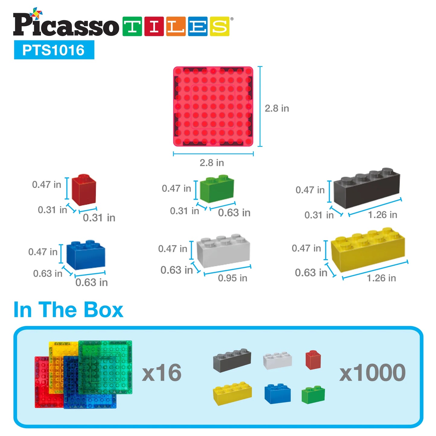 Magnetic Brick and Tile Building Set - 1016pcs