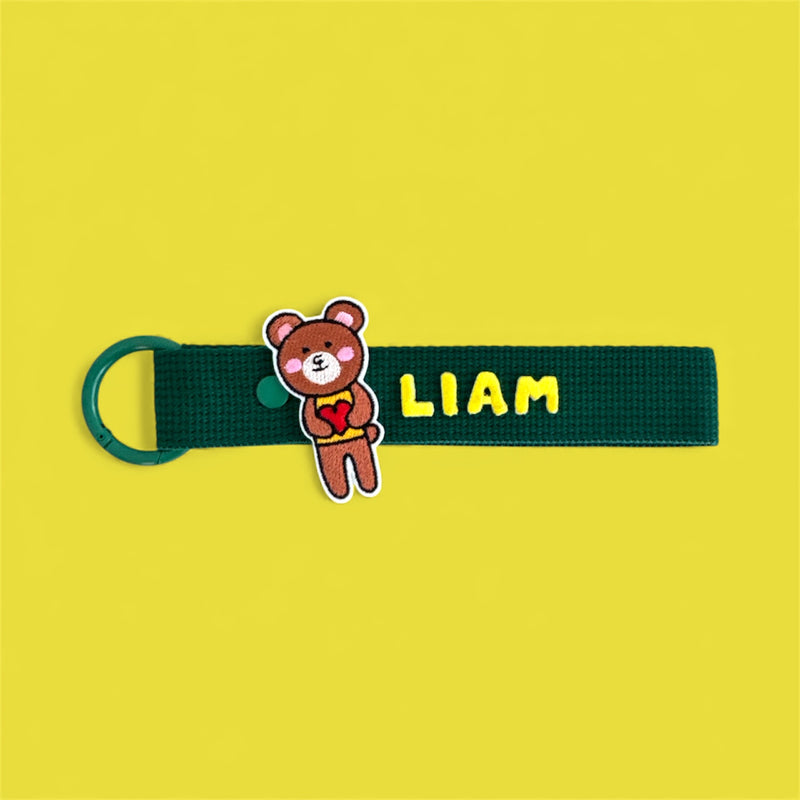 Animal Patch Personalized Name Keychain