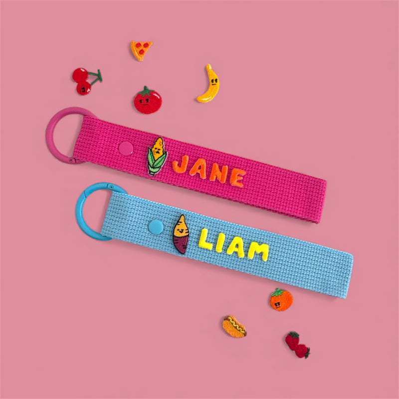 Food Patch Personalized Name Keychain
