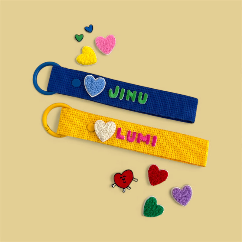Heart Patch Personalized Name Keychain