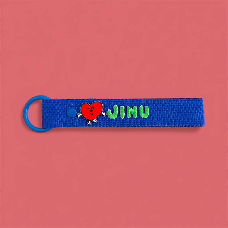 Heart Patch Personalized Name Keychain