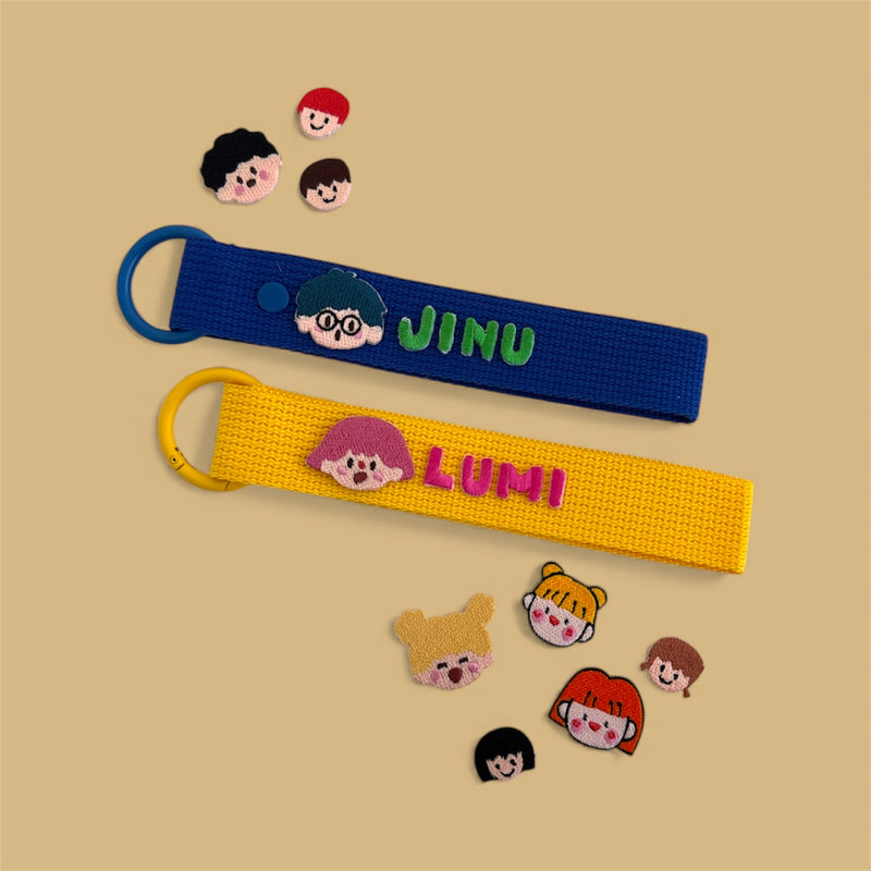 Boy/Girl Patch Personalized Name Keychain