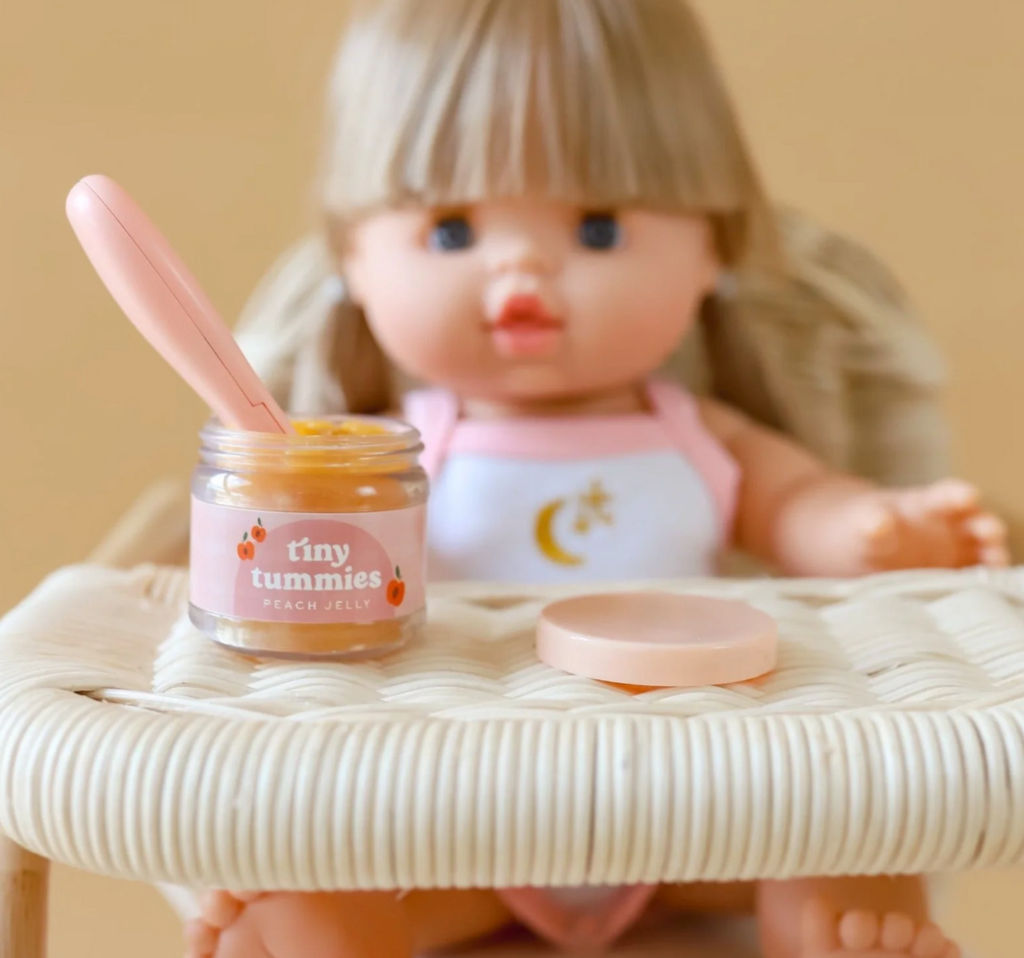 Peach Jelly Food Jar and Spoon