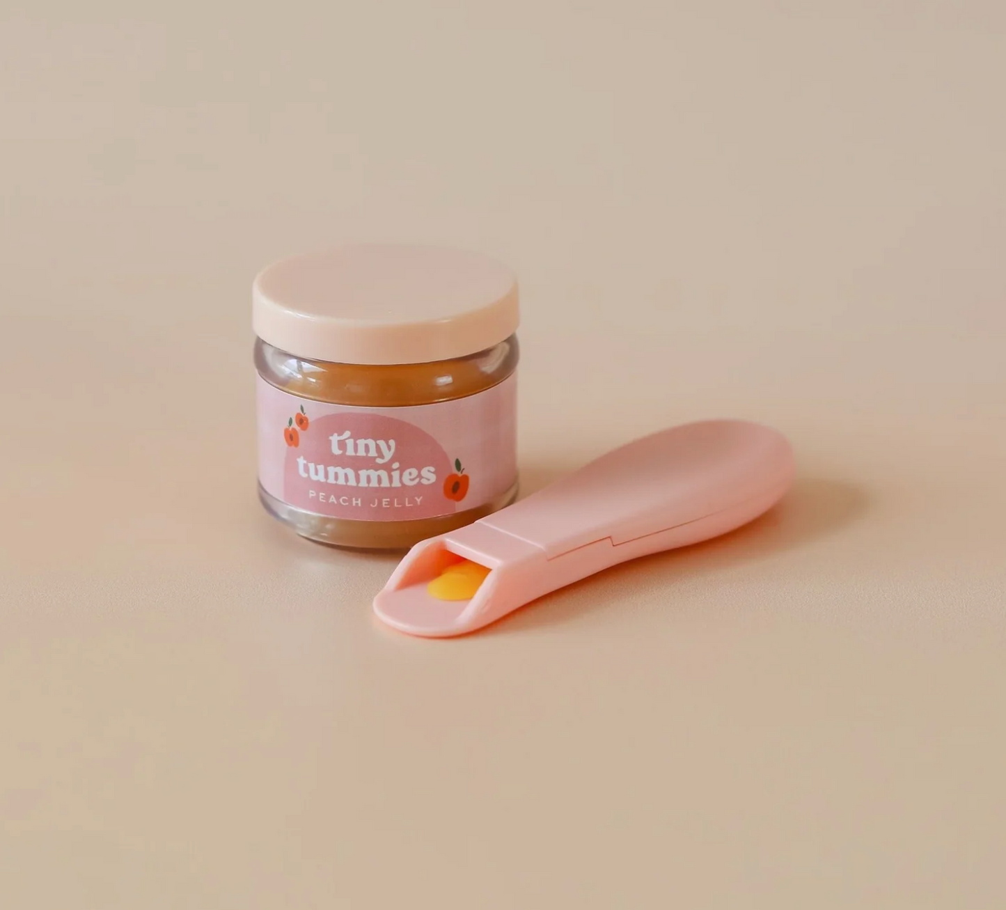 Peach Jelly Food Jar and Spoon