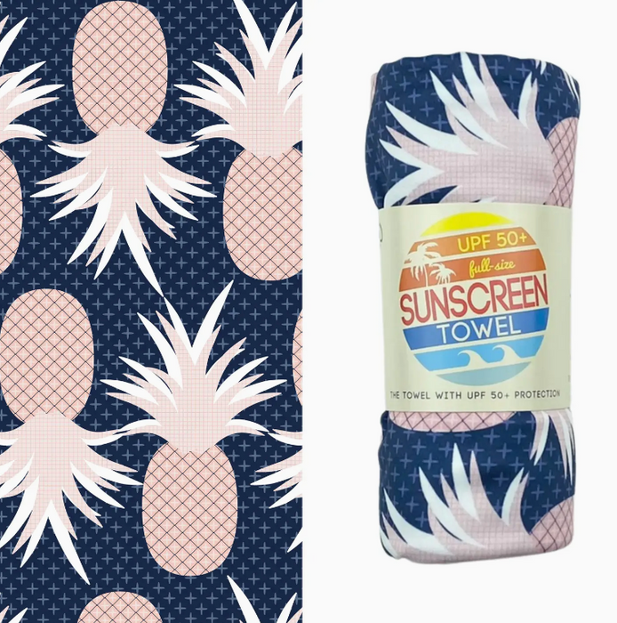 FULL UPF50 Sunscreen Towel (Pink Pineapple)