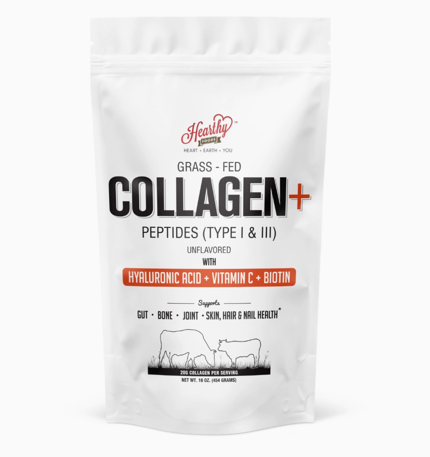 Collagen+ with Hydrolyzed Collagen Powder - Biotin - Hyaluronic Acid & Vitamin C