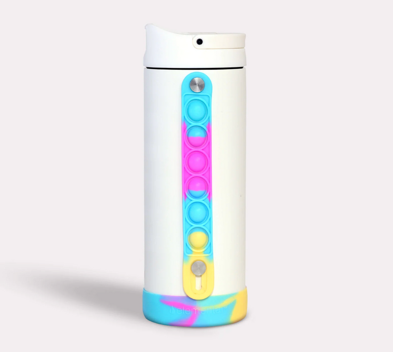 Iconic 14oz Pop Fidget Bottle - White Tie Dye