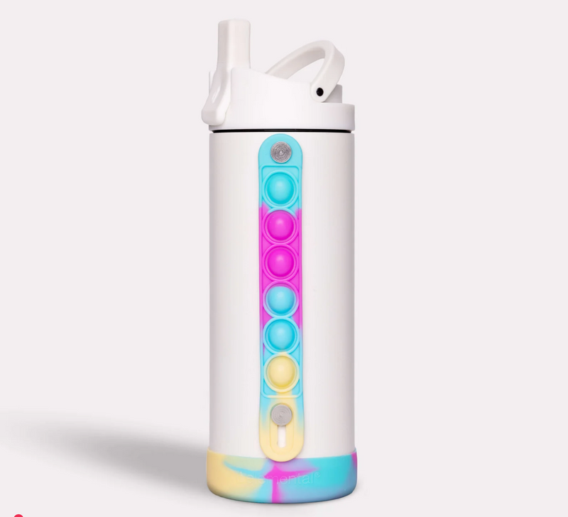 Iconic 14oz Pop Fidget Bottle - White Tie Dye