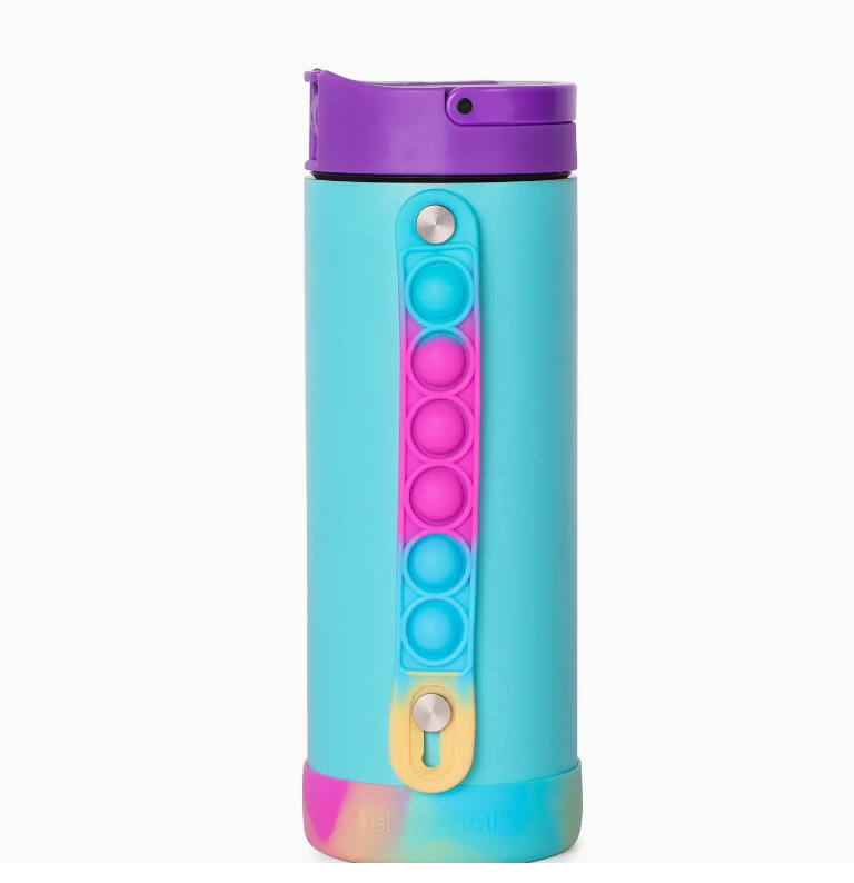 Iconic 14oz Pop Fidget Bottle - Blue Tie Dye