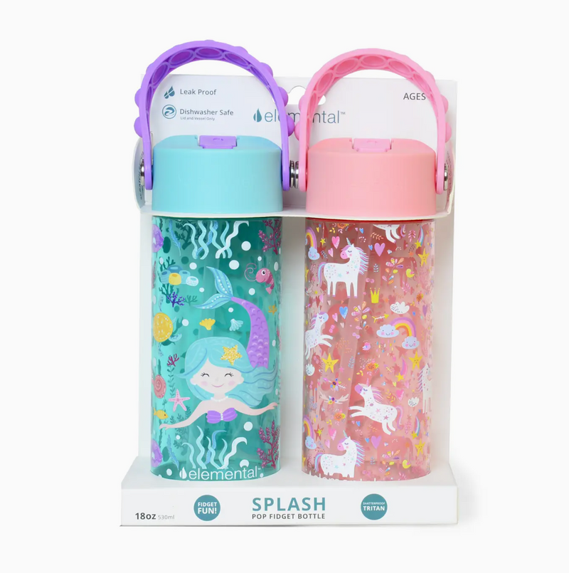 18oz Splash Pop Bottle Duo-Pack - Mermaid/Pink Unicorn