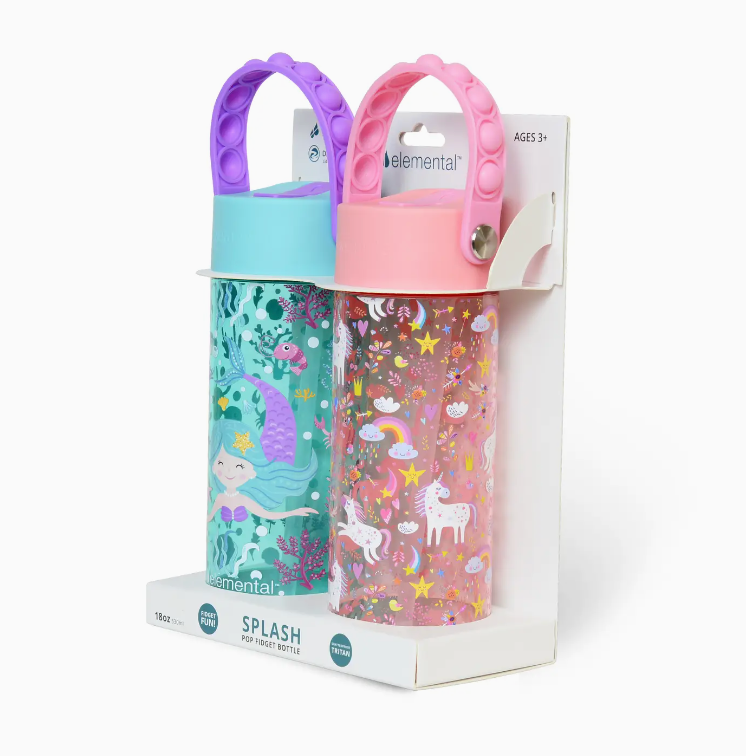 18oz Splash Pop Bottle Duo-Pack - Mermaid/Pink Unicorn