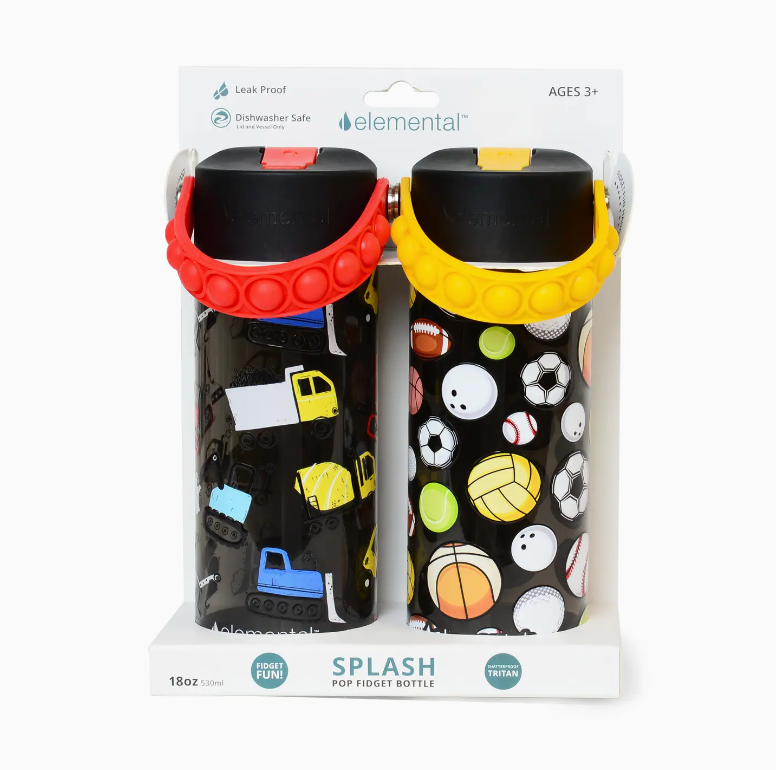 18oz Splash Pop Bottle Duo-Pack -Construction/Sports