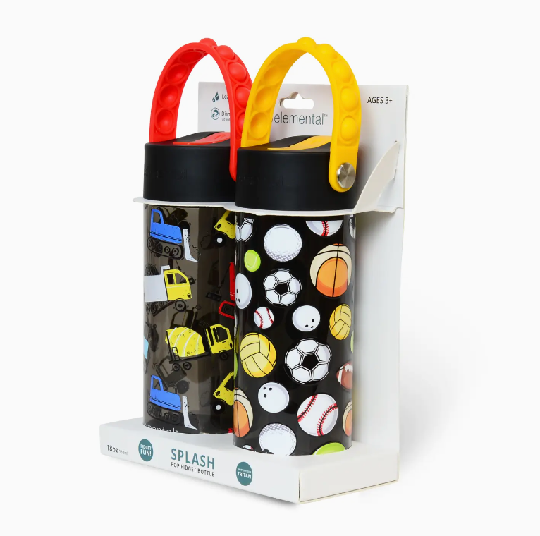 18oz Splash Pop Bottle Duo-Pack -Construction/Sports