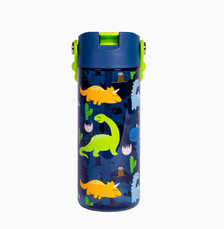 18oz Splash Pop Bottle -Navy Dino