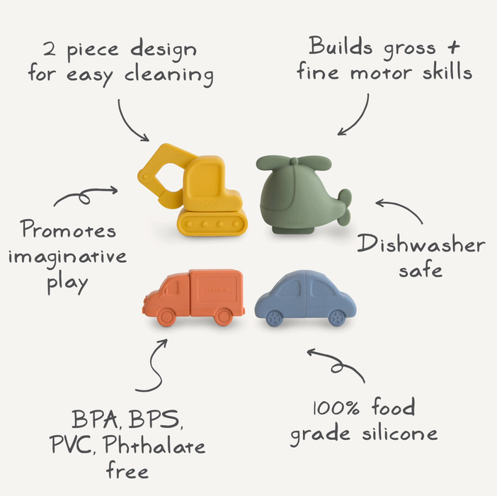 Vehicles Mold Free Bath Play Set - 4 Pack