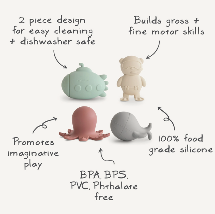 Sealife Mold Free Bath Play Set - 4 Pack