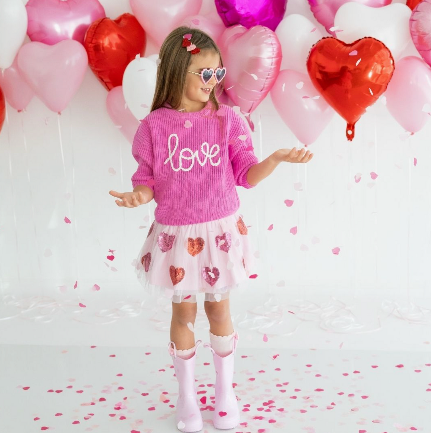 Love Valentine's Day Knit Sweater  Kids