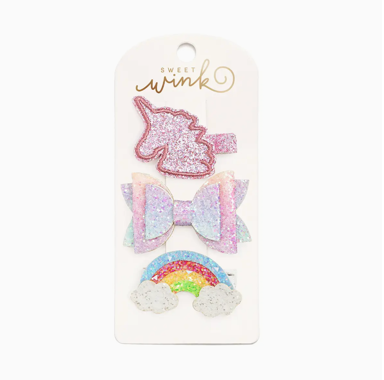 Unicorn Hair Clip Set