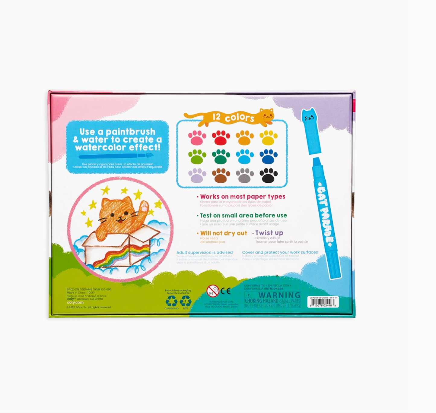 Cat Parade Gel Crayons - Set of 12